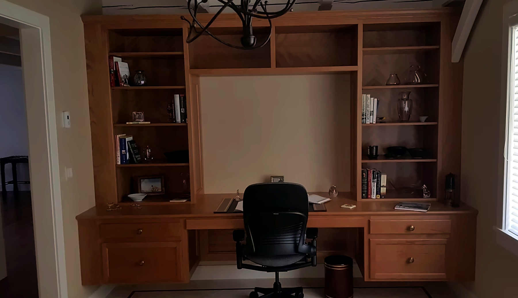 Custom library and home office cabinetry
